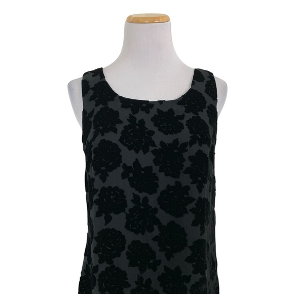 Vintage XOXO 90s Y2K Velvet Burnout Black Rose Dress Faded Tag Fits M Whimsygoth - Picture 1 of 17